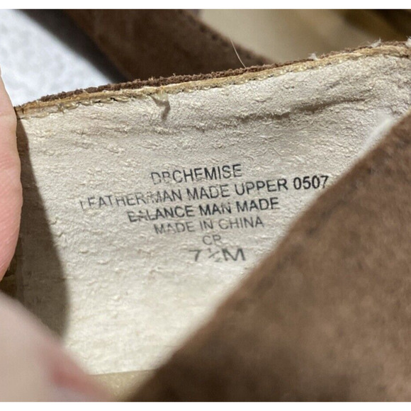 Bandolino brown suede leather flats slip on shoes US 7.5M faux patent buckle - Picture 11 of 11